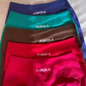 5 Aurola Leggings ✨like new✨ brown, golf green, red, pink, purple leggings